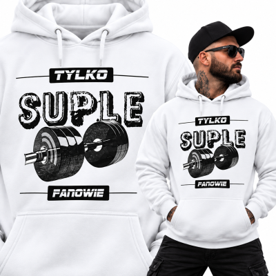 BLUZA Z KAPTUREM NA SIŁOWNIĘ  SUPLE